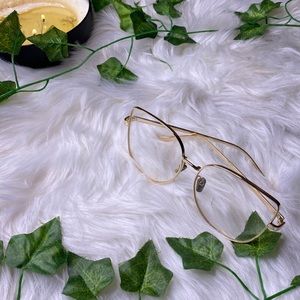 Gold Frame Clear Lense glasses